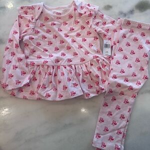 NWT Disney Pink Minnie Mouse Ruffle Set